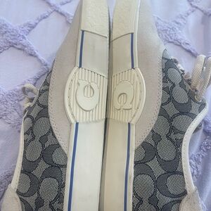 Coach White and Gray Patterned Sneakers! Brand new.